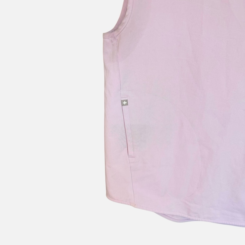Figs Lavender Cap-Sleeve Henley Scrub Top - Picture 10 of 14